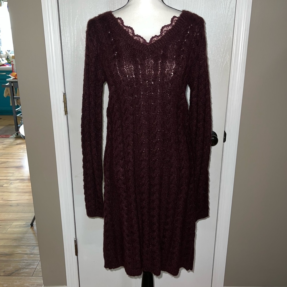 maroon sweater dress